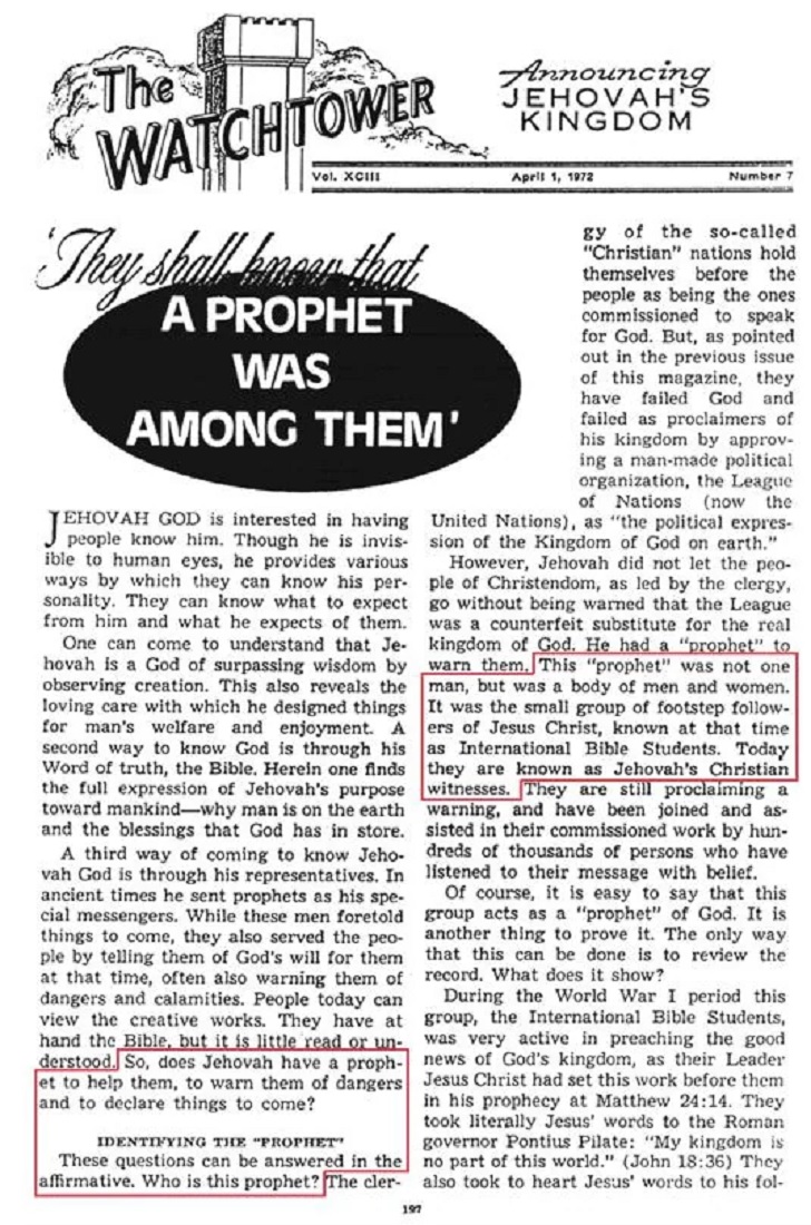 Jehovah's Witnesses False Prophecy