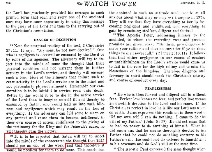 Jehovah's Witnesses False Prophecy