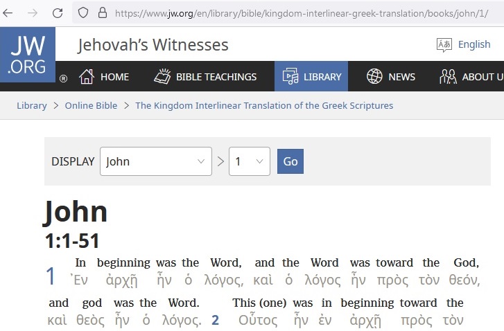 How to refute the Jehovah's Witnesses lie about John 1:1